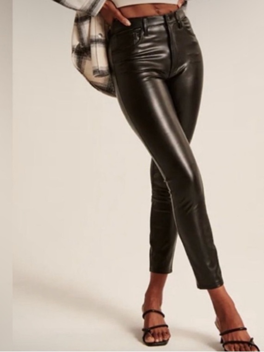 Abercrombie & Fitch Black Faux Leather Skinny Jeans
